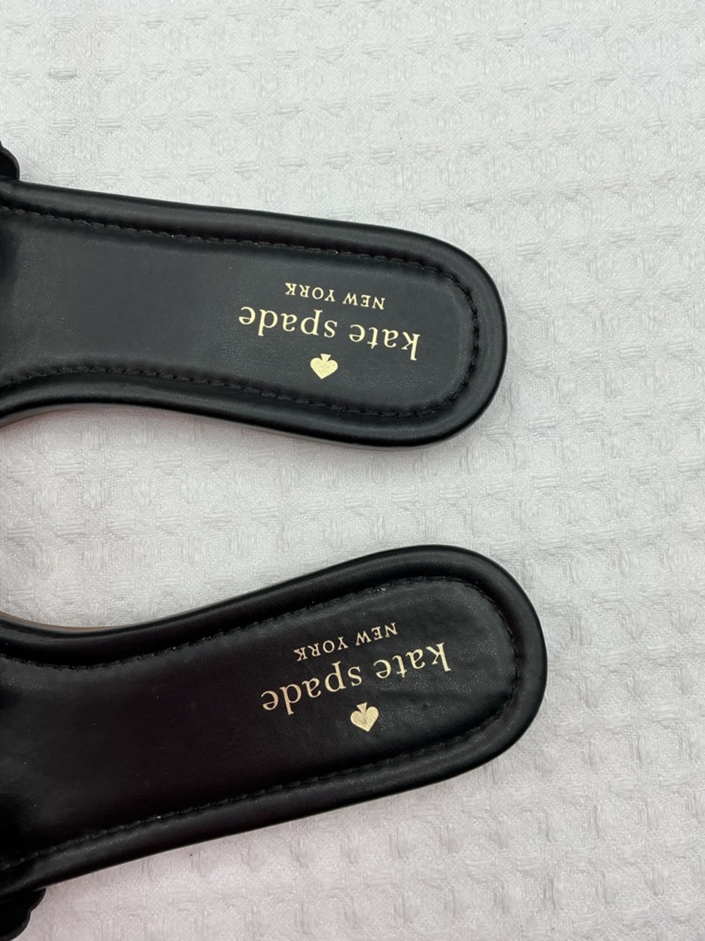 kate spade Black Floral Appliqué Slide Sandals - Picture 2 of 7